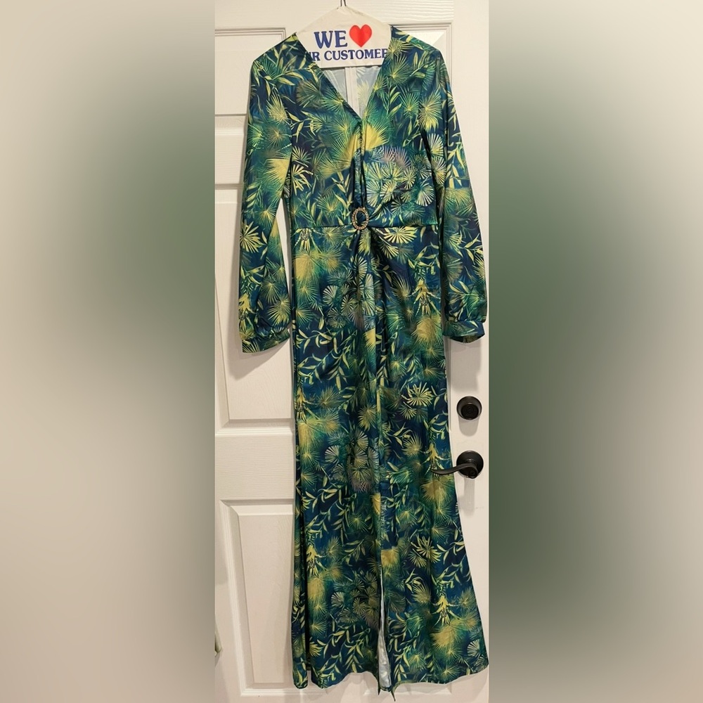 Tropical Green Maxi Dress